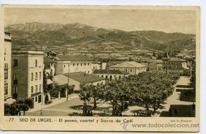 Cartoline: POSTAL DE SEO D'URGELL Nº 77 EL PASEO, CUARTEL Y SIERRA DEL CADI FOT. V.CLAVEROL